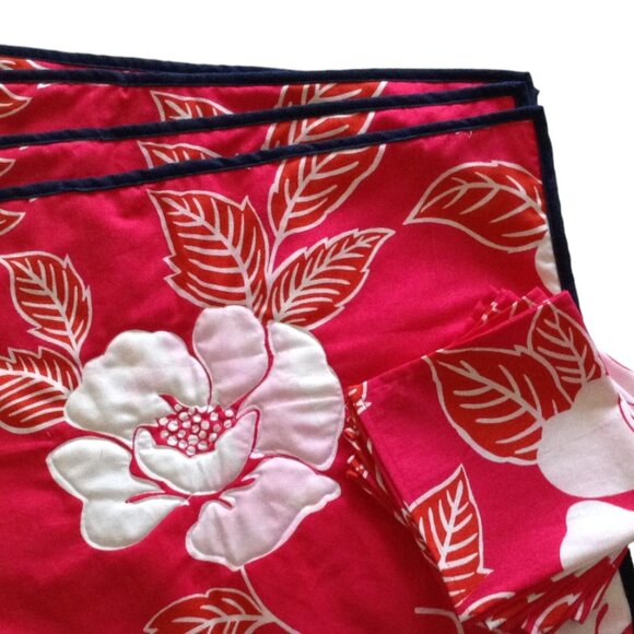 New Handmade Set of 4 Placemats with Matching Napkins Reversible Table Linens - Picture 2 of 6
